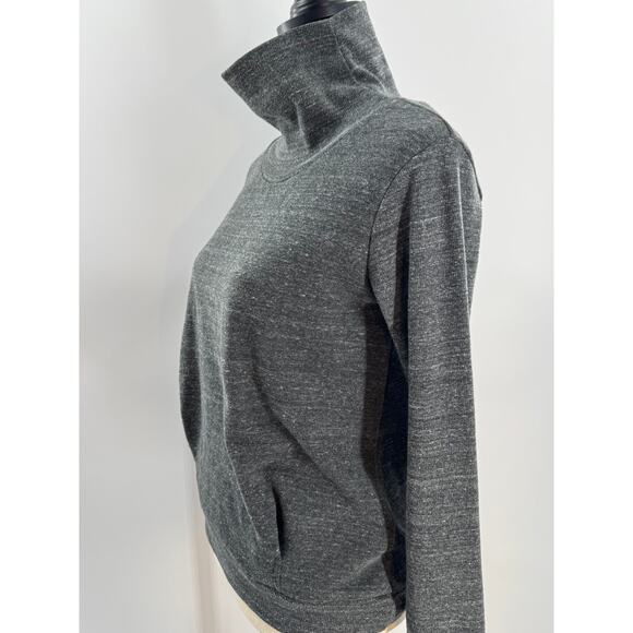 Alo Yoga Charcoal Gray Black Mock Neck Pullover Sweatshirt S - Picture 2 of 11